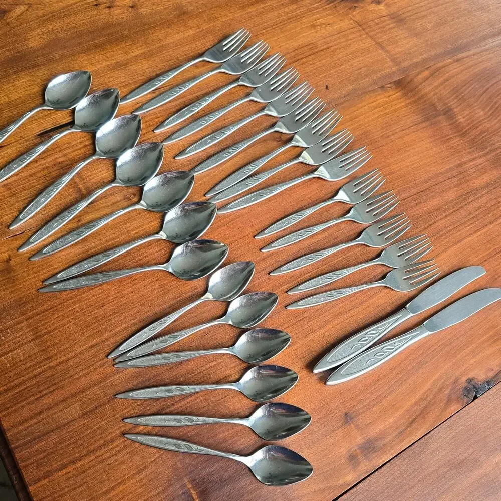 Vintage Oneida Royal Harvest Flatware WM Rogers Premier Stainless 29 Pcs MCM